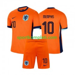Nizozemska Djeca Domaći Nogometni Dres Memphis Depay 10 Euro 2024 Kratki Rukavi