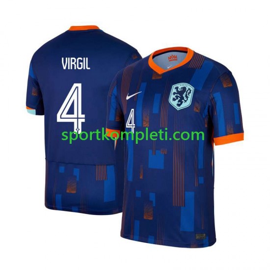Nizozemska Muškarci Gostujući Nogometni Dres Virgil van Dijk 4 Euro 2024 Kratki Rukavi