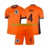 Nizozemska Djeca Domaći Nogometni Dres Virgil van Dijk 4 Euro 2024 Kratki Rukavi
