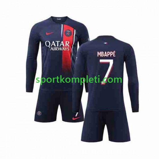 Paris Saint-Germain Djeca Domaći Nogometni Dres Kylian Mbappe 7 2023-2024 Dugi Rukavi