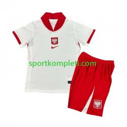 Poljska Djeca Domaći Nogometni Dres Euro 2024 Kratki Rukavi