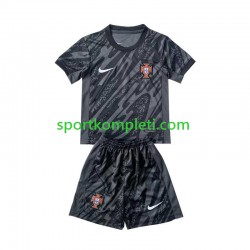 Portugal Vratar Crno Djeca Gostujući Nogometni Dres Euro 2024 Kratki Rukavi
