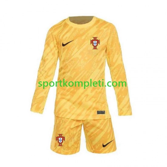 Portugal Vratar Žuta boja Djeca Domaći Nogometni Dres Euro 2024 Dugi Rukavi