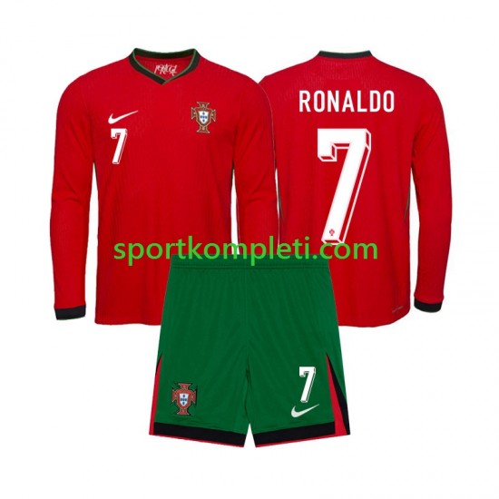 Portugal Djeca Domaći Nogometni Dres Ronaldo 7 Euro 2024 Dugi Rukavi