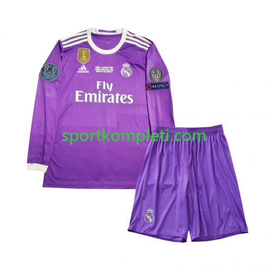 Real Madrid Retro Djeca Gostujući Nogometni Dres 2016 Dugi Rukavi