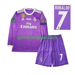 Real Madrid Retro Djeca Gostujući Nogometni Dres Cristiano Ronaldo 7 2016 Dugi Rukavi