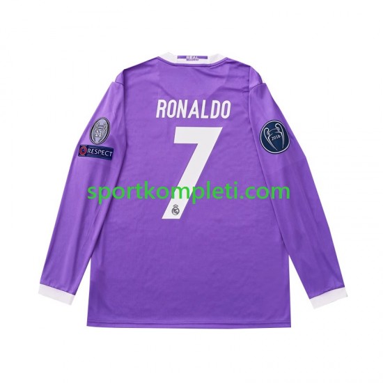 Real Madrid Retro Djeca Gostujući Nogometni Dres Cristiano Ronaldo 7 2016 Dugi Rukavi