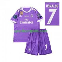 Real Madrid Retro Djeca Gostujući Nogometni Dres Cristiano Ronaldo 7 2016 Kratki Rukavi