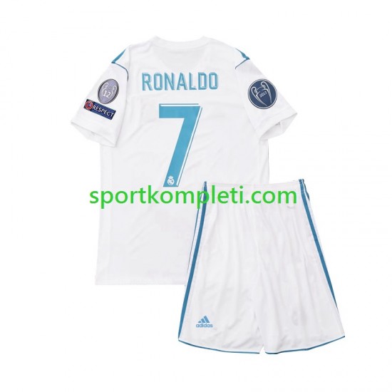 Real Madrid Retro Djeca Domaći Nogometni Dres Cristiano Ronaldo 7 2017 Kratki Rukavi
