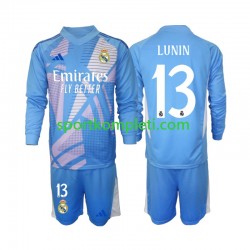 Real Madrid Vratar Djeca Domaći Nogometni Dres Andriy Lunin 13 2024-2025 Dugi Rukavi