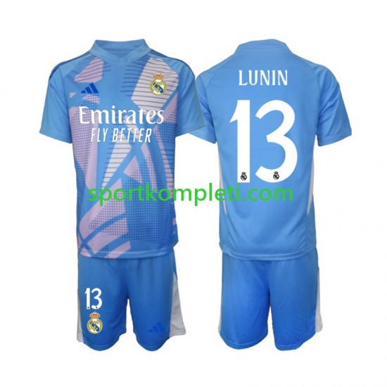 Real Madrid Vratar Djeca Domaći Nogometni Dres Andriy Lunin 13 2024-2025 Kratki Rukavi