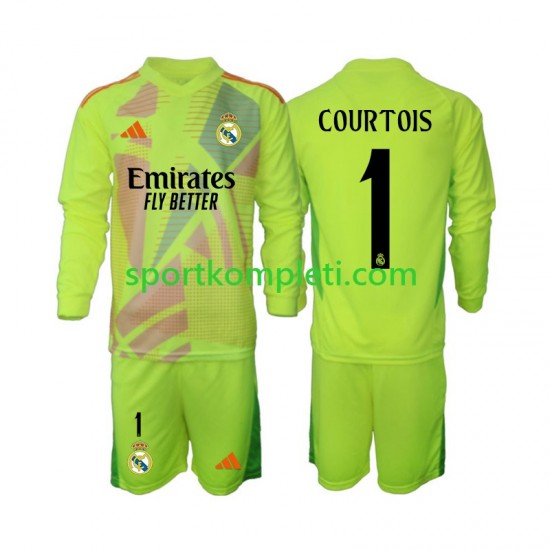 Real Madrid Vratar Djeca Četvrti Nogometni Dres COURTOIS 1 2024-2025 Dugi Rukavi