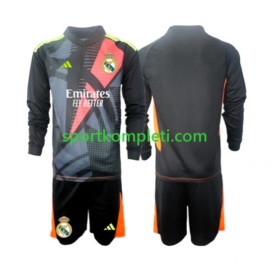 Real Madrid Vratar Crno Djeca Gostujući Nogometni Dres 2024-2025 Dugi Rukavi