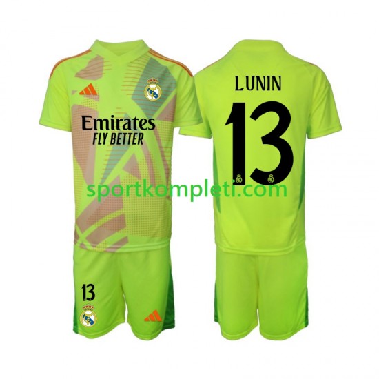 Real Madrid Vratar Djeca Četvrti Nogometni Dres Lunin 13 2024-2025 Kratki Rukavi