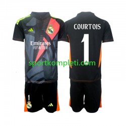 Real Madrid Vratar Crno Djeca Gostujući Nogometni Dres Thibaut Courtois 1 2024-2025 Kratki Rukavi