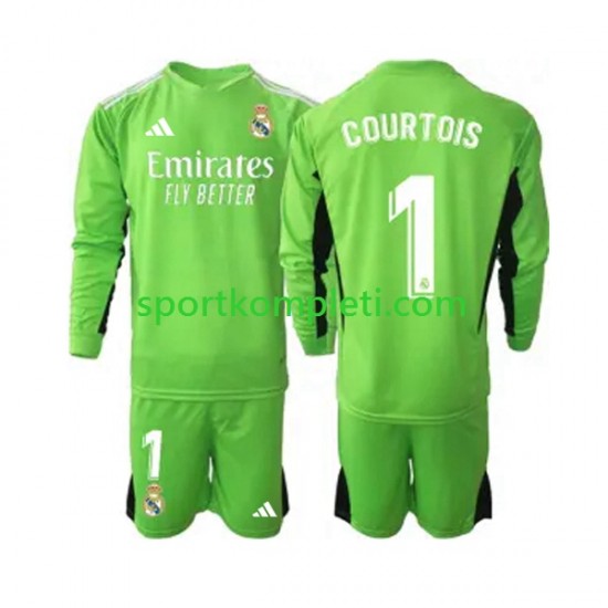 Real Madrid Vratar Djeca Domaći Nogometni Dres Thibaut Courtois 1 2023-2024 Dugi Rukavi