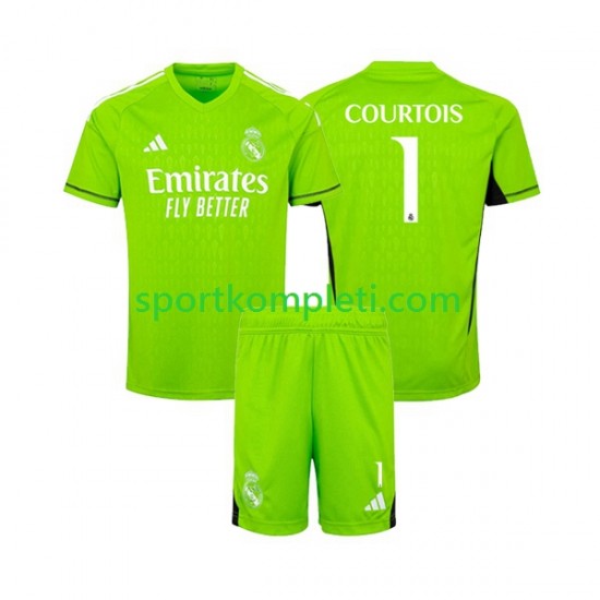 Real Madrid Vratar Djeca Domaći Nogometni Dres Thibaut Courtois 1 2023-2024 Kratki Rukavi