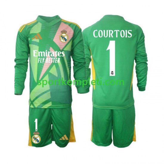 Real Madrid Vratar Djeca Treći Nogometni Dres Thibaut Courtois 1 2024-2025 Dugi Rukavi