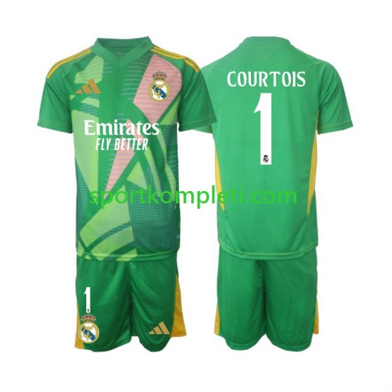 Real Madrid Vratar Djeca Treći Nogometni Dres Thibaut Courtois 1 2024-2025 Kratki Rukavi
