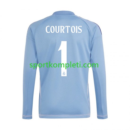 Real Madrid Vratar Plava Muškarci Domaći Nogometni Dres Thibaut Courtois 1 2024-2025 Dugi Rukavi Real Madrid Vratar Plava Muškarci Domaći Nogometni Dres Thibaut Courtois 1 2024-2025 Dugi Rukavi