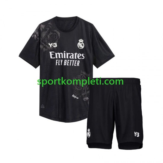 Real Madrid Vratar Crno Djeca Četvrti Nogometni Dres Y3 2023-2024 Kratki Rukavi