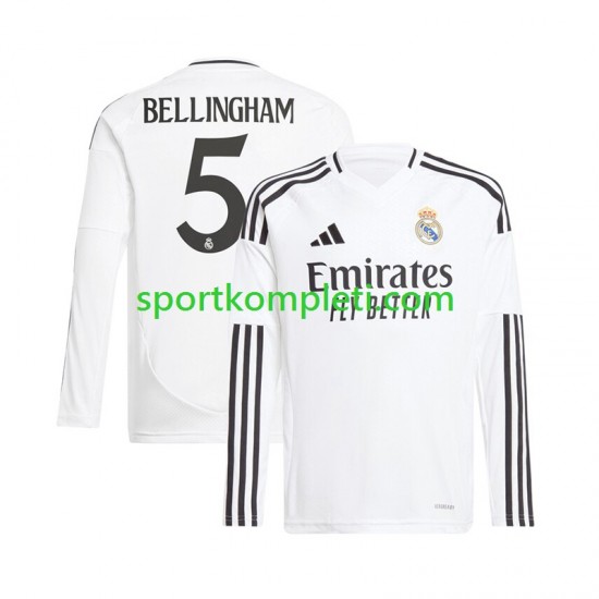 Real Madrid Bijela Muškarci Domaći Nogometni Dres Jude Bellingham 5 2024-2025 Dugi Rukavi