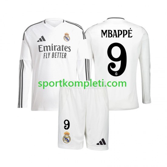 Real Madrid Djeca Domaći Nogometni Dres Kylian Mbappe 9 2024-2025 Dugi Rukavi