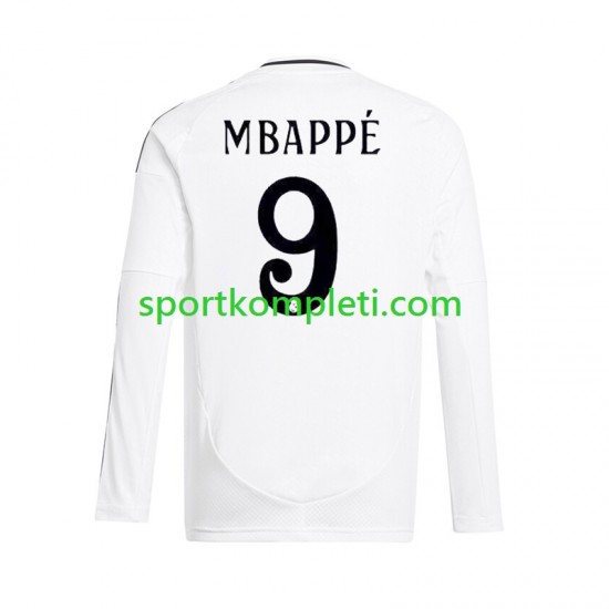Real Madrid Bijela Muškarci Domaći Nogometni Dres Kylian Mbappe 9 2024-2025 Dugi Rukavi