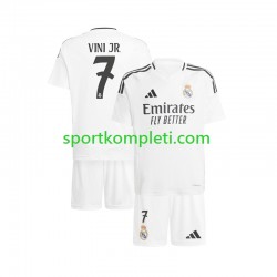 Real Madrid Bijela Djeca Domaći Nogometni Dres Vinicius Junior 7 2024-2025 Kratki Rukavi