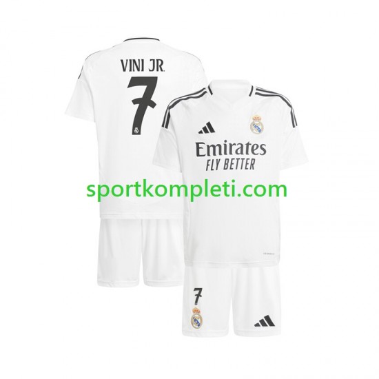 Real Madrid Bijela Djeca Domaći Nogometni Dres Vinicius Junior 7 2024-2025 Kratki Rukavi