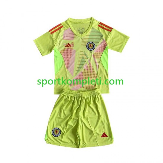Škotska Vratar Djeca Domaći Nogometni Dres Euro 2024 Kratki Rukavi