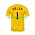 Slovenija Vratar Žuta boja Muškarci Domaći Nogometni Dres Jan Oblak 1 Euro 2024 Kratki Rukavi