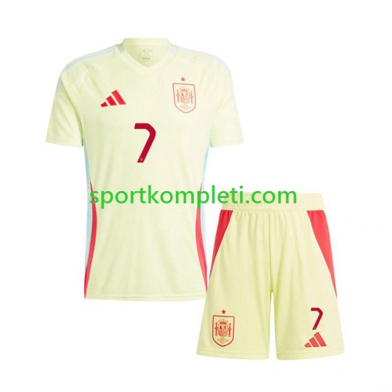 Španjolska Djeca Gostujući Nogometni Dres Alvaro Morata 7 Euro 2024 Kratki Rukavi