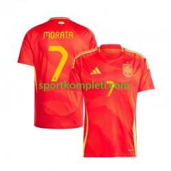 Španjolska Muškarci Domaći Nogometni Dres Alvaro Morata 7 Euro 2024 Kratki Rukavi