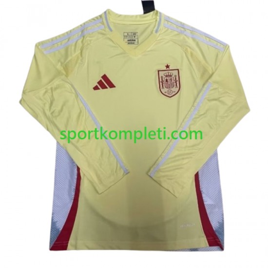 Španjolska Muškarci Gostujući Nogometni Dres Euro 2024 Dugi Rukavi