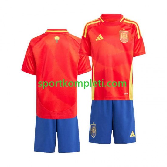 Španjolska Djeca Domaći Nogometni Dres Euro 2024 Kratki Rukavi