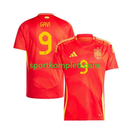 Španjolska Muškarci Domaći Nogometni Dres Gavi 9 Euro 2024 Kratki Rukavi
