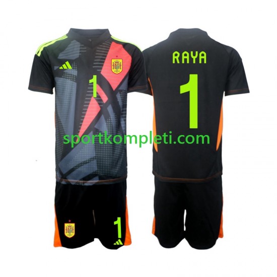 Španjolska Vratar Djeca Gostujući Nogometni Dres David Raya 1 Euro 2024 Kratki Rukavi