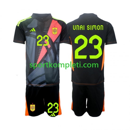 Španjolska Vratar Djeca Gostujući Nogometni Dres Unai Simon 23 Euro 2024 Kratki Rukavi