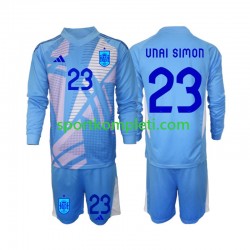 Španjolska Vratar Djeca Domaći Nogometni Dres Unai Simon 23 Euro 2024 Dugi Rukavi