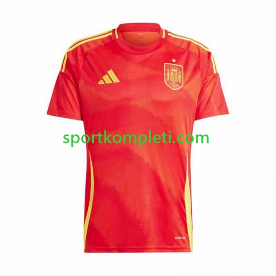 Španjolska Muškarci Domaći Nogometni Dres Euro 2024 Kratki Rukavi