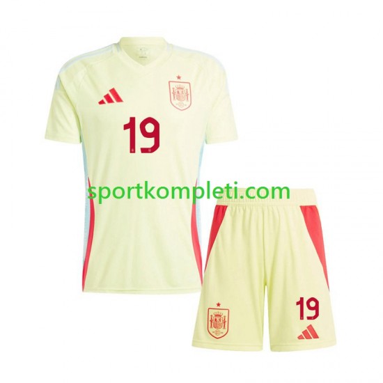 Španjolska Djeca Gostujući Nogometni Dres Lamine Yamal 19 Euro 2024 Kratki Rukavi