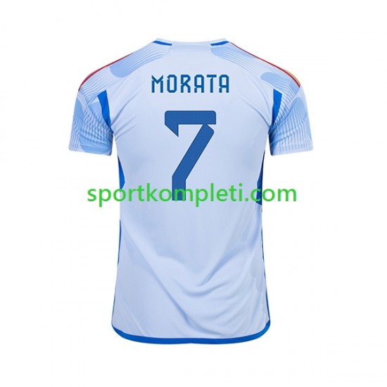 Španjolska Muškarci Gostujući Nogometni Dres MORATA 7 World Cup 2022 Kratki Rukavi