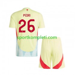 Španjolska Djeca Gostujući Nogometni Dres Pedri 26 Euro 2024 Kratki Rukavi