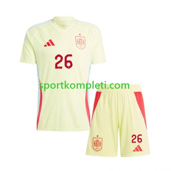 Španjolska Djeca Gostujući Nogometni Dres Pedri 26 Euro 2024 Kratki Rukavi