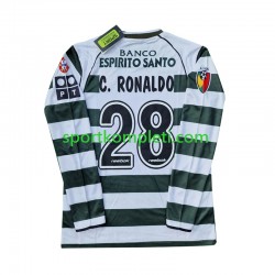 Sporting CP Retro Muškarci Domaći Nogometni Dres Cristiano Ronaldo 28 2001 2003 Dugi Rukavi