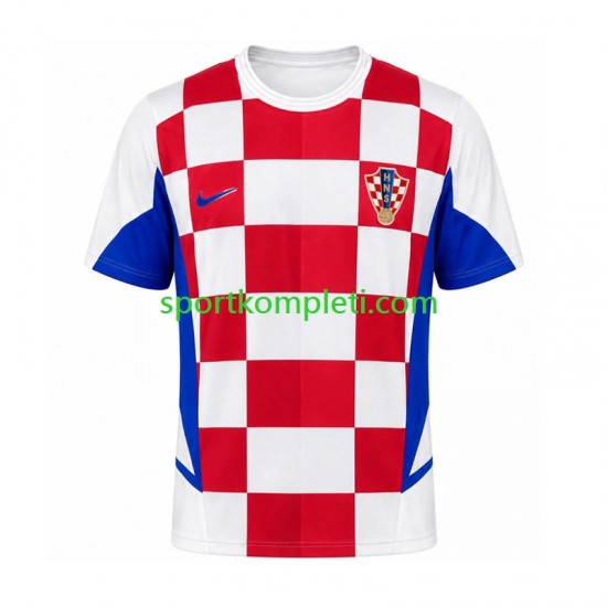 Hrvatska Retro Muškarci Domaći Nogometni Dres 2002 Kratki Rukavi