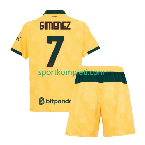 AC Milan Djeca Treći Nogometni Dres Santiago Gimenez 7 2025-2026 Kratki Rukavi