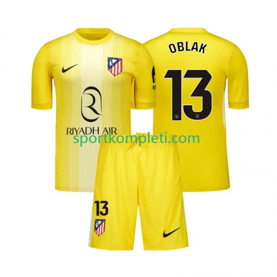 Atlético Madrid Vratar Djeca Domaći Nogometni Dres Jan Oblak 13 2025-2026 Kratki Rukavi