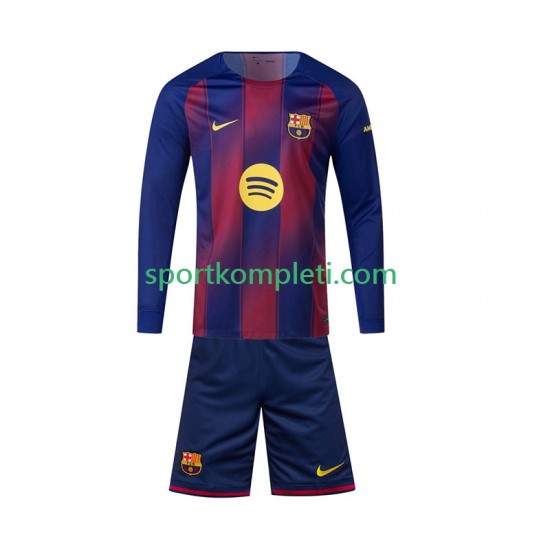 FC Barcelona Djeca Domaći Nogometni Dres 2025-2026 Dugi Rukavi